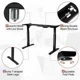 COSTWAY Electric Stand up Desk Frame, Ergonomic Sit to Stand Desk Frame w/Adjustable Height & Width, DIY Workstation Base w/Memory Controller for Home Office(Frame Only) (Black) COSTWAY