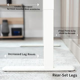 VIVO Electric Standing Desk Frame, Rear-Set Legs, Single Motor Memory Controller Height Adjustment, Frame Only, White, DESK-100E-RW VIVO