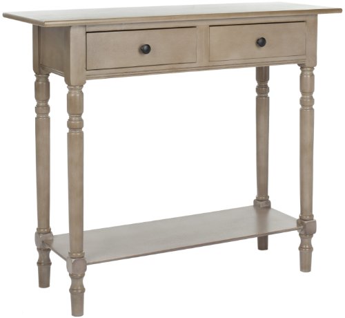 SAFAVIEH Home Collection – Rosemary Vintage Grey Console Table with Drawers & Shelf, Classic Contemporary Storage Console, Turned Leg Design (AMH5705A) SAFAVIEH