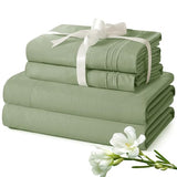 Aormenzy Extra Deep Pocket Queen Sheets - 4 Piece Sage Green Bed Sheet Set - Fits Mattress 18-24 Inches Deep - Ultra-Soft Microfiber Extra Deep Sheet Sets for Women, Men, Kids & Teens Aormenzy