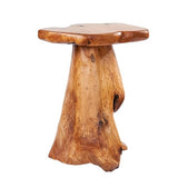 Warmaxx Natural Irregular Shape Tree Stump End Table Plant Stand 14"x13"x18"H Solid Cedar Wood Outdoor Rustic Sit Foot Stools Live Edge Coffee Side Table Living Room Bedroom Outdoor Garden Warmaxx