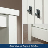 Sauder Cottage Road Book Shelf, Bookshelf with Storage, Library Bookcase with Doors and Adjustable Shelves, in Soft White Finish Sauder