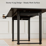 71x32 Inch Adjustable Standing Desk with 4 Legs, Stand-up Desk Features a Spacious Rectangular Top, Dual-Motor Lift, and Memory Presets (28-46Inch) for Home Offices or Computer Workstations, Black Lefurture