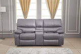 Betsy Furniture Microfiber Reclining Sofa Couch Set Living Room Set 8007 (Grey, Sofa+Loveseat+Recliner)