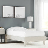 Signature Design by Ashley Socalle Casual Farmhouse Platform Bed Frame, Twin, Natural Beige Signature Design by Ashley