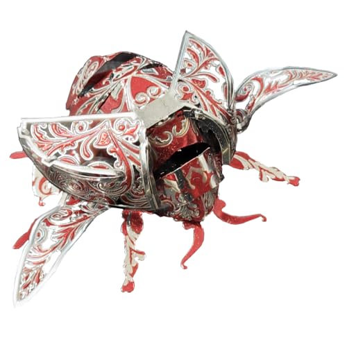 NovnZodiex 3D Metal Puzzles for Adults,Cute Red Ladybug 3D Model Building Puzzle Kits,Insect Animal Themed Design,Brain Teaser DIY Puzzle Crafts Kits Creative Ornament,Need Assembly (Ladybug)