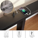 MOHOPE 78.8" Long Console Table with Power Outlets, 7.9" Narrow Sofa Table with USB & Type-C Ports, Skinny Behind Couch Tables with Charging Station, Entryway Table for Hallway, Living Room, Black MOHOPE