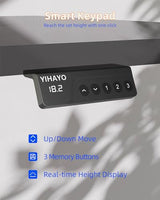 YIHAYO Low Height Adjustable Desk, Lifts 18.1-28.3 Inches, Electric Standing Desk for Short People, 48 x 24 Inches Computer Table with Splice Board for Home Office, Natural YIHAYO