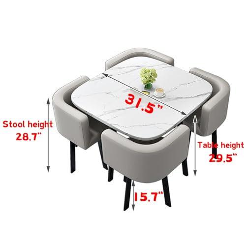 Small Conference Table, Simple Reception Negotiation Combination Nordic Dining Reception Meeting Room Leisure Square Table and Chair Set (G) Generic