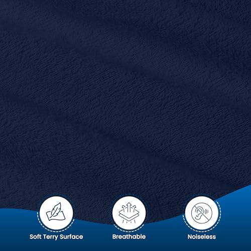 Twin Size Mattress Protector Waterproof, Premium 200 GSM Terry Mattress Cover, Soft & Breathable Bed Cover, Fitted Sheet Style Stretchable Deep Pockets 15" by Utopia Bedding (Navy Blue) Utopia Bedding