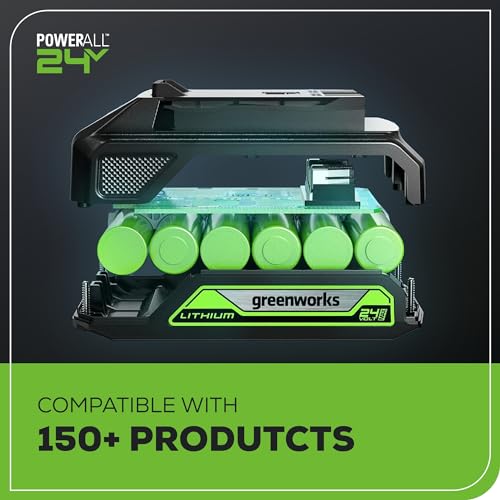 Greenworks 24V Brushless 1/2" Hammer Drill (530 in-lbs.) 2.0Ah Battery and Charger Included, DDG402 Greenworks