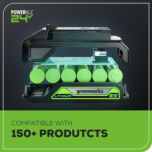 Greenworks 24V Brushless 1/2" Hammer Drill (530 in-lbs.) 2.0Ah Battery and Charger Included, DDG402 - WoodArtSupply