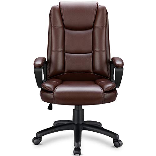 OFIKA Home Office Chair, 400LBS Big and Tall Chair Heavy Duty Design, Ergonomic High Back Cushion Lumbar Back Support, Computer Desk Chair, Adjustable Executive Leather Chair with Armrest OFIKA