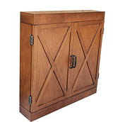 Hathaway Farmington Dartboard and Cabinet Set - Includes 18-in Dartboard, Steel-Tip Darts, Chalk Scoreboards - Perfect for Family Game Rooms, Basements, Home Bars, Walnut Hathaway