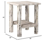 Montana Woodworks Log Nightstand with Shelf - Unfinished Montana Woodworks