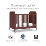 Namesake Brimsley Tambour 3-in-1 Convertible Crib in Crimson, GREENGUARD Gold Certified NAMESAKE