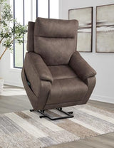 Signature Design by Ashley Crestmeade Modern Dual Motor Power Lift Recliner with Adjustable Backrest, USB Ports, Heat and Massage Function, Dark Brown Signature Design by Ashley