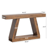 LITTLE TREE 55-Inch Sofa Table with Storage, Farmhouse Console Table for Home, Rectangular Wooden Entryway Furniture for Living Room, Bedroom, Office, Hallway, Brown LITTLE TREE