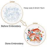 Louise Maelys Embroidery Kit for Beginners,Canvas Makeup Bag,Cross Stitch Kits for Adults,Arts Crafts Needlepoint-Mushroom Flower Pattern
