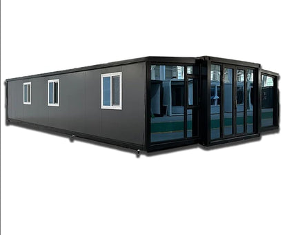 Expo Groups 30ft Luxury Expandable Prefab Modular Home/Office – 1-4 Bedroom Steel Container Villa with Bathroom & Custom Interior + Pre-Wired (10FT) - WoodArtSupply