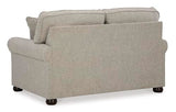 Signature Design by Ashley Gaelon Transitional Loveseat with Nailheads and 2 Accent Pillows, Beige Signature Design by Ashley
