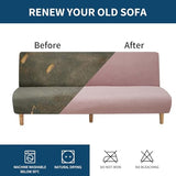 Armless Sofa Bed Slipcover Couch Cover Without Armrests Stretch Folding Futon Cover Elastic Removable (Color : Pink, Size : L(160-190cm)) Generic