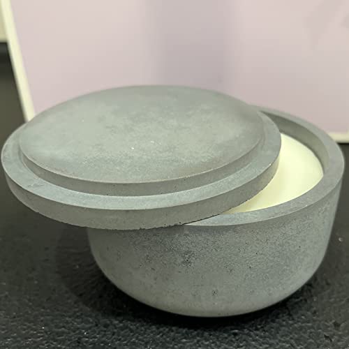 LSLEVA Storage Box with Lids Candle Jar Molds Set, Creative Silicone Candle Vessels Pot Molds, Concrete Round Stripe with Cover Bottle Making Moulds for Storage Candle Holder (A)
