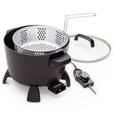 Presto 8-Quart Big Kettle, Steamer and Deep Fryer Multi-Cooker, Black Presto