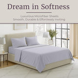 Home, Silver Brushed Microfiber Set-4 Piece Bed Linens-Fitted & Flat Sheets, 2 Pillowcases-Wrinkle by Lavish (Full, Gray) Lavish Home