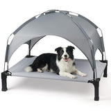 Heeyoo Elevated Dog Bed with Removable Canopy, Portable Dog Cot with Sun Protection Shade Tent, Raised Pet Cooling Cot Bed for Dogs, 42in