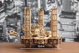 Wood Trick Offshore Rig Platform Wooden 3D Puzzles for Adults and Kids to Build - Interactive Movable Platform - Wooden Models Engineering DIY Wood Trick