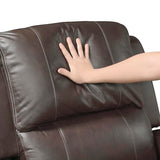 Lexicon Manual Double Reclining Loveseat with Center Console, Top Grain Leather Match Wall Hugger Recliner Loveseat, Storage, Cup Holders, High Density Foam Over Pocket Coils, for Living Room, Brown Lexicon