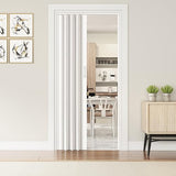 48" W Premium Foldable Accordion Doors, Double Walled Heavy Duty Folding Doors for Interior, Privacy Room Divider, White Oak Techni Home