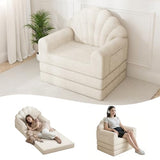 DSNAPE 2-in-1 Folding Sofa Bed with Back Support, 75" D x 34" W Convertible Futon Sleeper Chair for Adult, Fold Out Bean Bag Floor Foam Lounger Couch for Living Room Bedroom Small Space, Beige DSNAPE