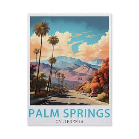 hdksyhsu Paint by Numbers，Palm Springs California Vintage Travel Poster，Landscape Kit for Adults Beginner DIY Oil Painting(20x30cm-BB19 hdksyhsu
