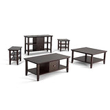 SIMPLIHOME Acadian SOLID WOOD 14 inch wide Rectangle Rustic Contemporary Narrow Side Table in Brunette Brown with Storage, 2 Shelves, for the Living Room and Bedroom SIMPLIHOME