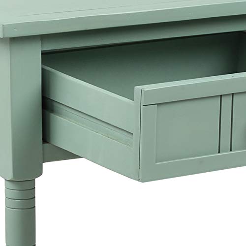 Knocbel Antique Entry Console Table with Drawers & Bottom Open Shelf, Wood Sofa Tables for Entryway Hallway Living Room, 35.43" W x 13.8" D x 30.25" H, Retro Blue Knocbel