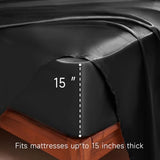 GOLAL Satin Sheets Twin Size - 3 Pieces Luxury Silky Soft Bed Sheets for Kids, Wrinkle-Free Black Satin Silk Sheet Set with 1 Deep Pocket Fitted Sheet, 1 Flat Sheet, 1 Pillow case GOLAL