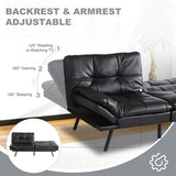 MUUEGM Futon Sofa Bed Convertible Couch,Memory Foam Futon Sofa Couch,Sleeper Futons Sofa Couches,Small Splitback Modern Loveseat Sofa Bed for Living Room,Office,Apartment,Faux Leather,Black. MUUEGM