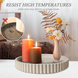 Wageso 13" Round Solid Concrete Decorative Tray - Heavy Duty Fluted Centerpiece for Coffee Table, Serving, Patio, Home Office & Entryway - Modern Home Decor Trays(Gray) Wageso