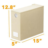 SpaceAid 8 Pack Bed Sheet Organizers and Storage, Foldable Sheet Organizer for Linen Closet, Sheets Set Folder Keeper with Window XL (Queen & King Size) Bedding Container (Beige, 8 Pack) SpaceAid