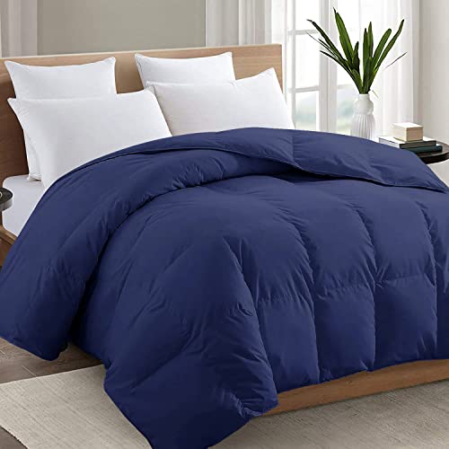 TEXARTIST Premium 2100 Series King Comforter All Season Breathable Navy Blue Comforter Soft 4D Spiral Fiber Quilted Down Alternative Duvet Insert with Corner Tabs Luxury Hotel Style (90"x102") TEXARTIST
