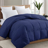 TEXARTIST Premium 2100 Series King Comforter All Season Breathable Navy Blue Comforter Soft 4D Spiral Fiber Quilted Down Alternative Duvet Insert with Corner Tabs Luxury Hotel Style (90"x102") TEXARTIST