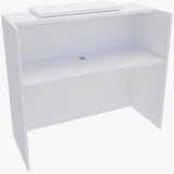 UGOS ICON 53" Reception Desk – Modern Front Counter with Transaction Shelf, Glossy White Panels, Office Reception Table for Salon, Spa, Clinic, or Entryway UGOS
