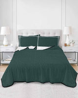 Litter Star Minimalist Art Solid Dark Green Full Quilt Bedding Set,Summer Quilt Lightweight Quilted Coverlet with 2 Pillow Shams, Plain Single Pure Color 3-Piece Bedspread Quilt Set for All Season Litter Star