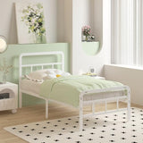 Cieemine 14 Inch White Twin XL Bed Frames with Headboard and Footboard, Heavy Duty Bed Frame Twin XL with Underneath Storage, No Box Spring Needed, Easy Assembly Cieemine