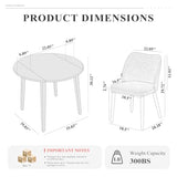 COLAMY 5-Piece Extendable Dining Table Set for 4, 36" Kitchen Round Wood Table with 4 Wooden Dining Room Chairs,Light Brown/Blue COLAMY