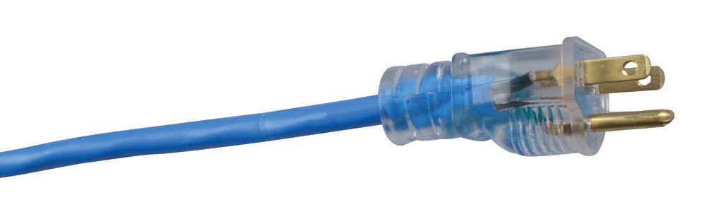 Southwire Coldflex Medium Duty Extension Cord, 100Ft, 14 Gauge, 3 Conductor, Cold Weather Cord, Blue, 2469SW8806 Coleman Cable