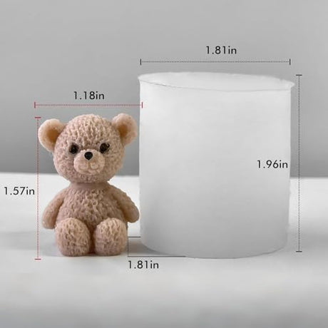 SENCCO Silicone Candle Molds, 3D Charming Bear Scented Candle Mold, Cozy Atmosphere Design, Odorless, BPA Free, Cute Animal Silicone Molds for Candle Making, DIY, Resin, Wax, Soap, Chocolate Etc SENCCO