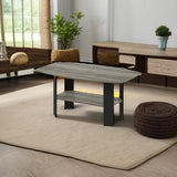 Furinno Simple Design Coffee Table, French Oak Grey/Black Furinno